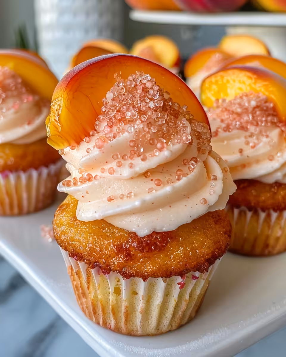 Peach Bellini cupcakes inside pressure cooker with float valve