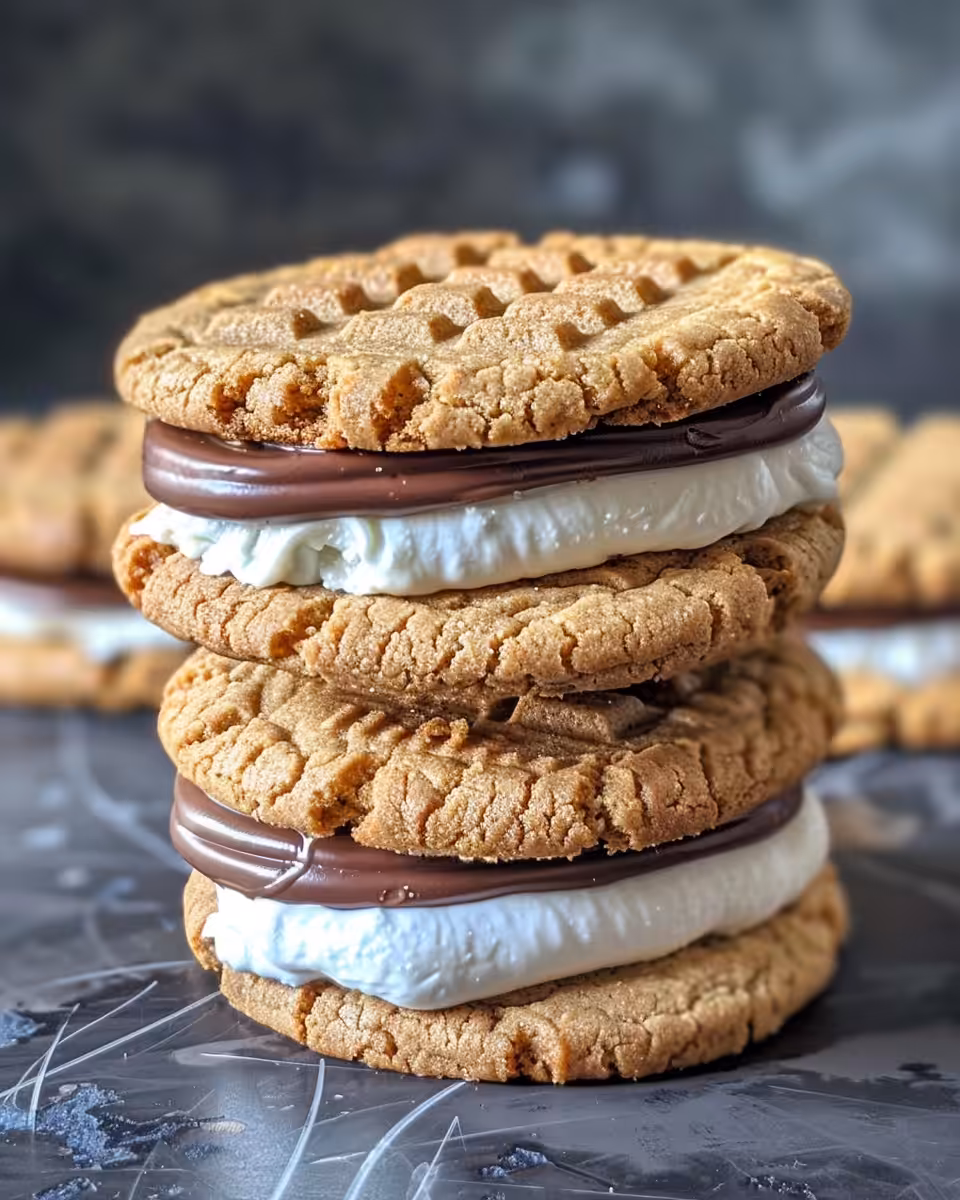 Ingredients laid out for peanut butter s'mores cookie recipe