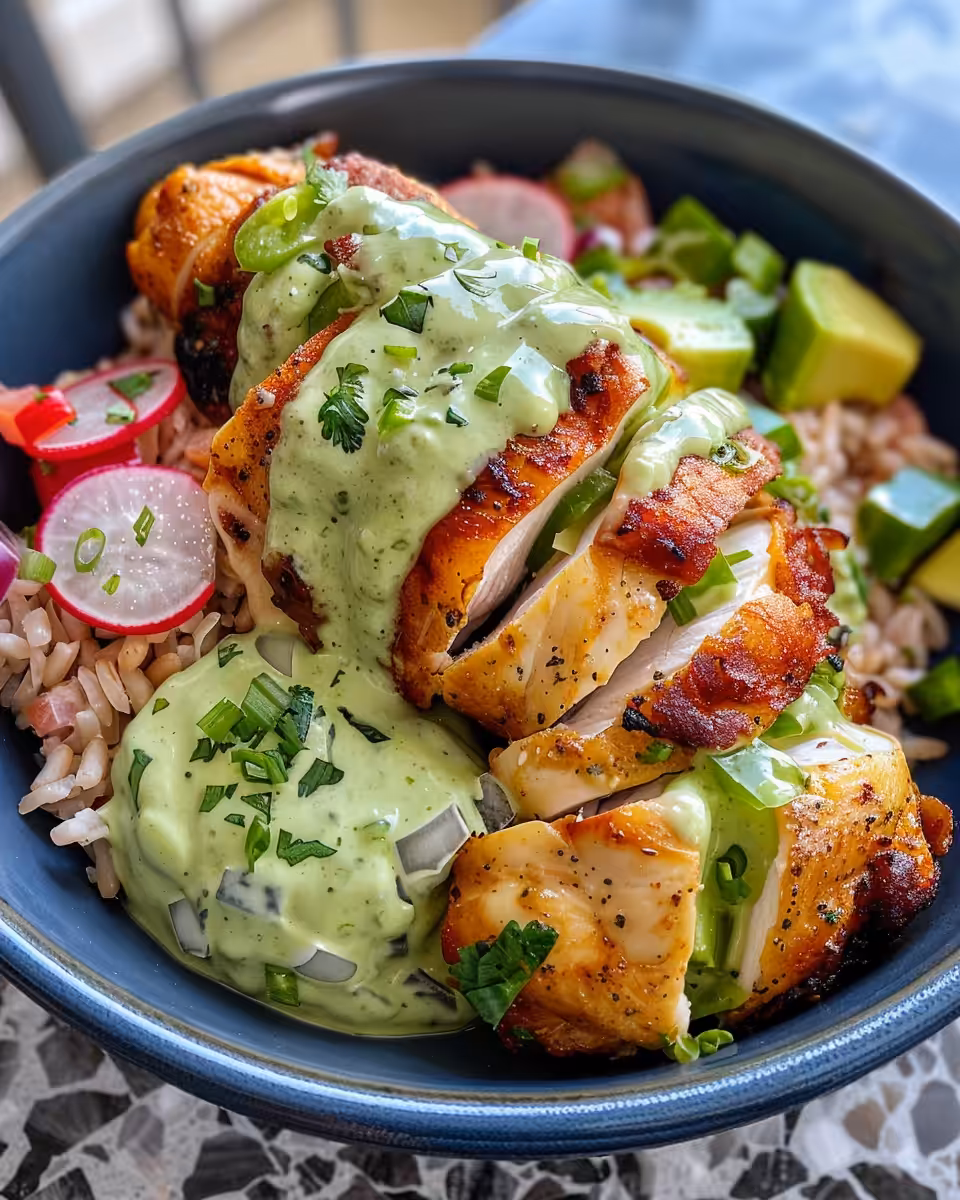 Pressure cooker steaming with juicy chicken and green sauce