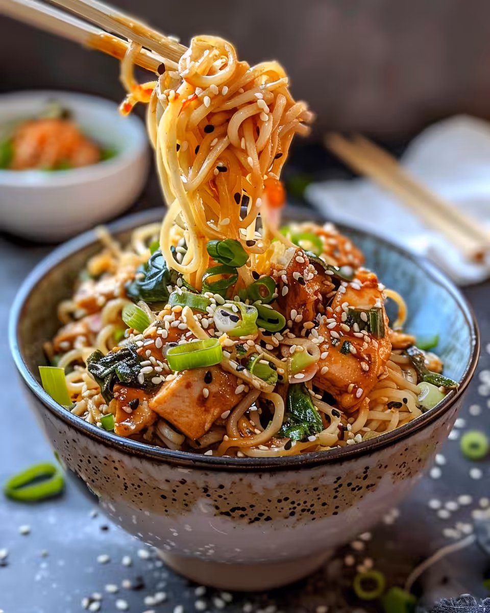 Pressure cooker starting with valve hiss for chicken teriyaki noodles