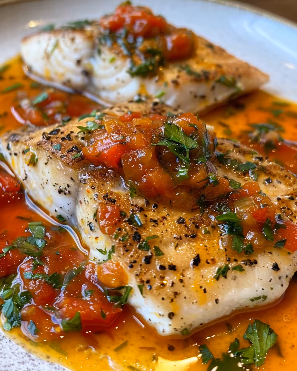 Fresh ingredients for Mediterranean tilapia including cherry tomatoes, olives, and capers