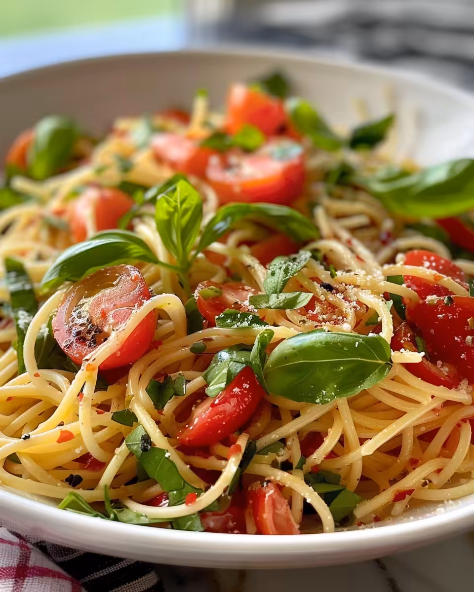 Ingredients for pressure cooked spaghetti salad including pasta, ham, veggies and dressing