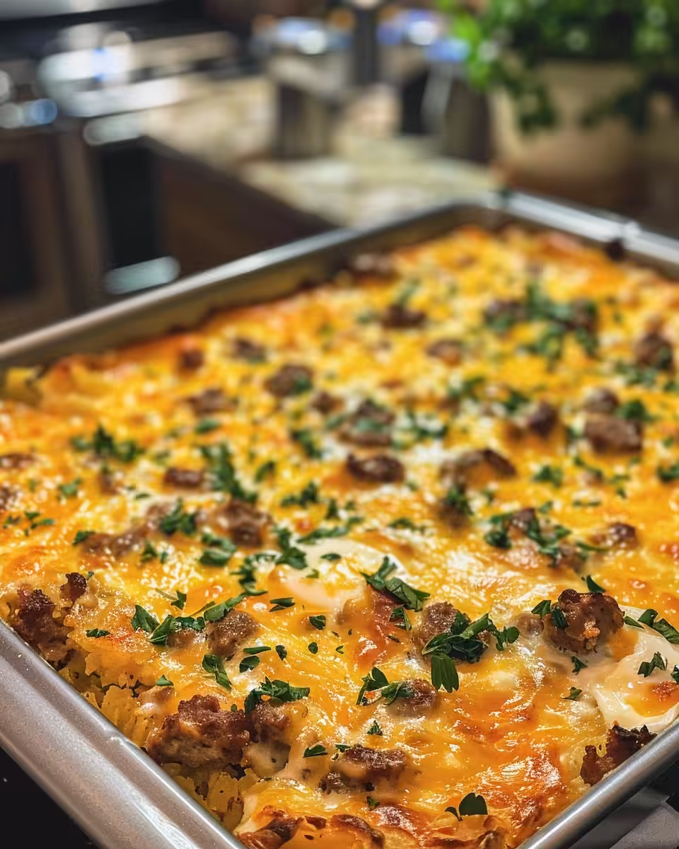 Pressure cooker sausage, egg and cream cheese hashbrown casserole