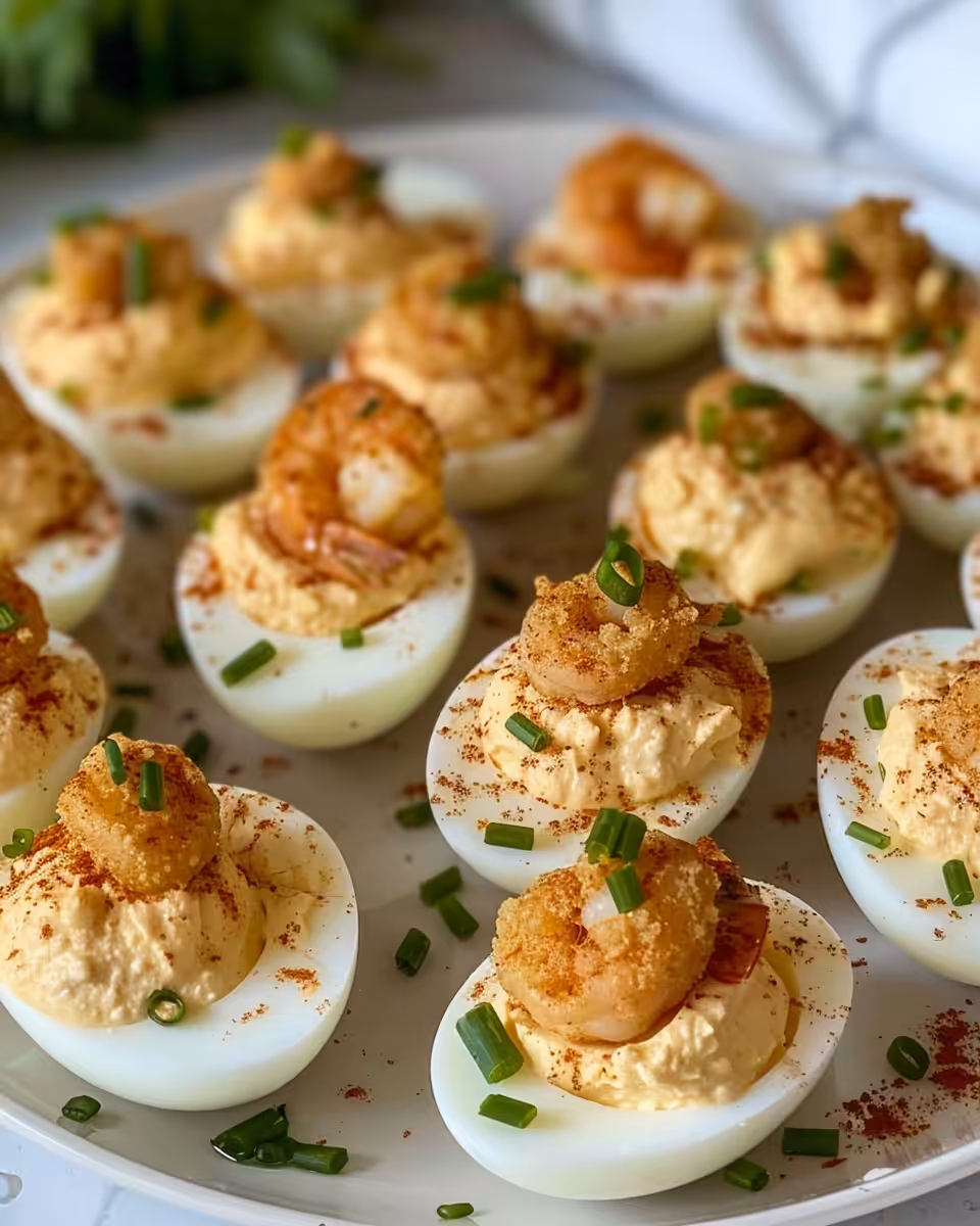 Ingredients laid out for creamy crawfish deviled eggs filling