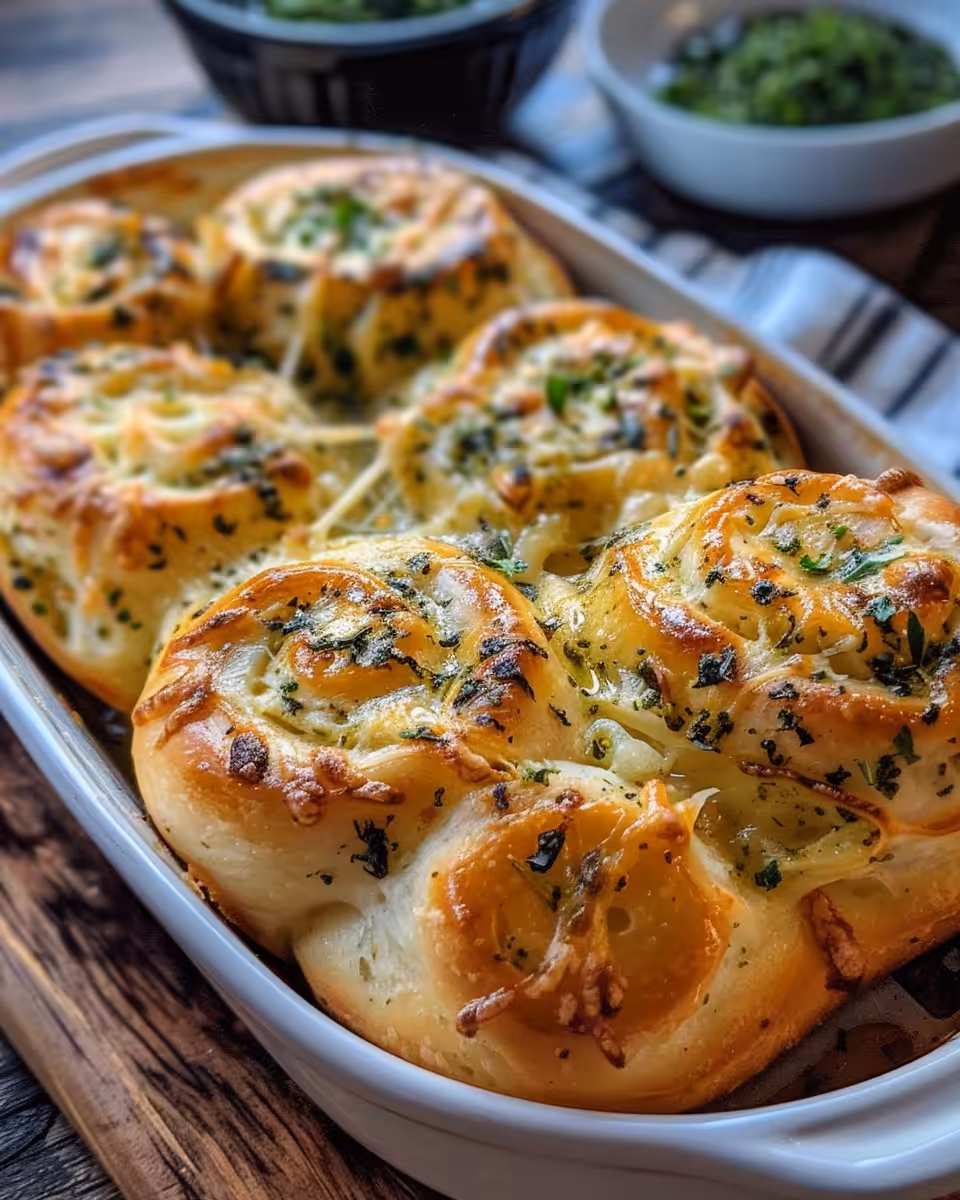 Close-up of final shamrock garlic pesto rolls showing golden crust and tender inside