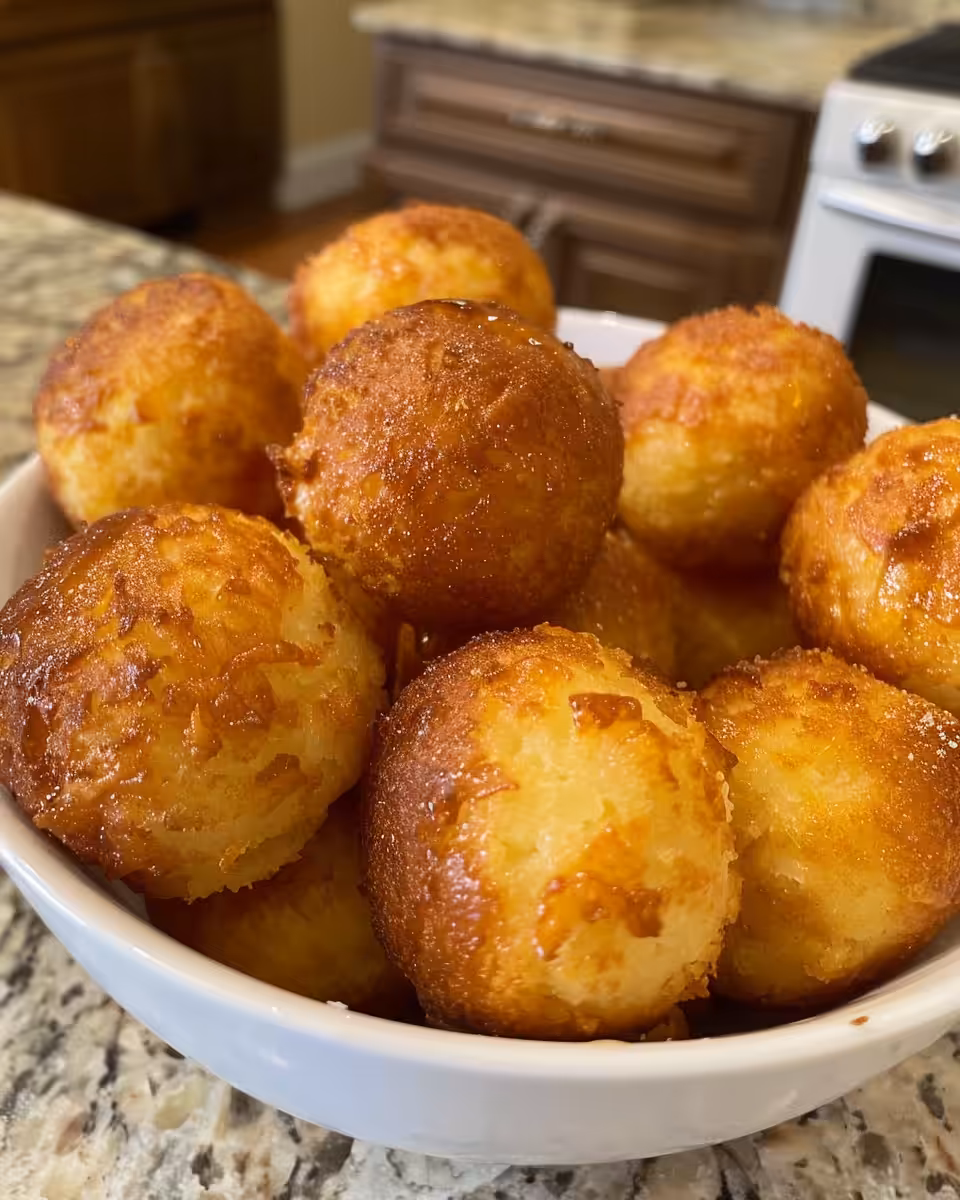 Sweet honey butter glaze on golden cornbread poppers