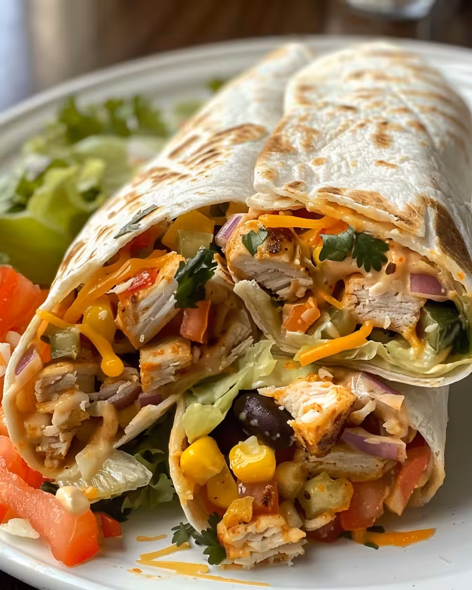 Ingredients for Southwest chicken wraps arranged on counter