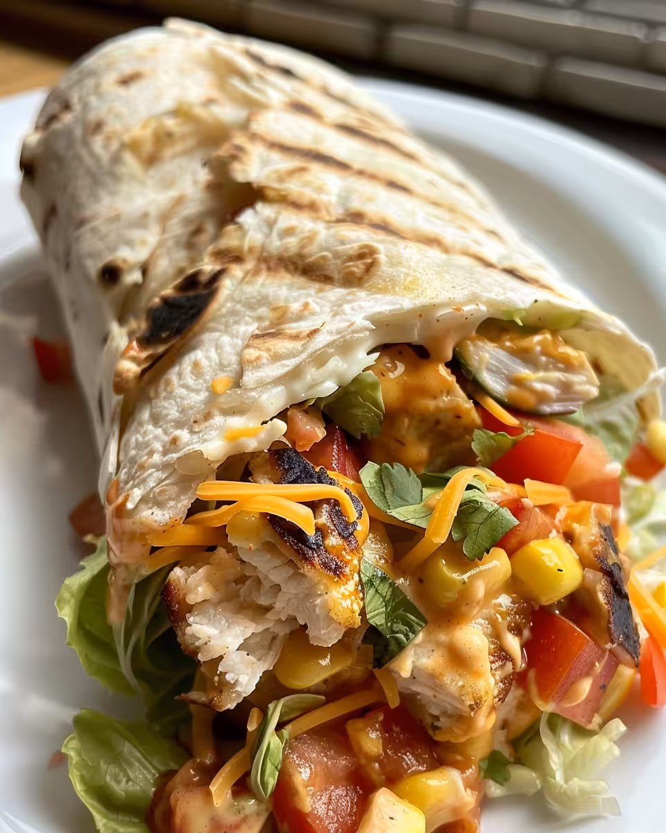 Sliced Southwest chicken wraps on a plate ready to serve