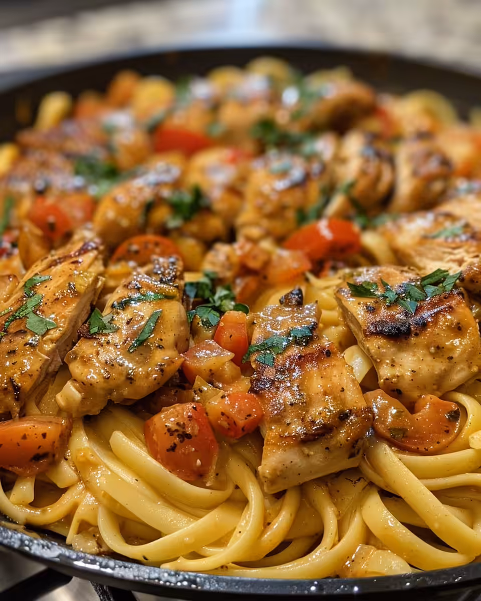 Ingredients prepped for spicy cajun honey butter chicken pasta
