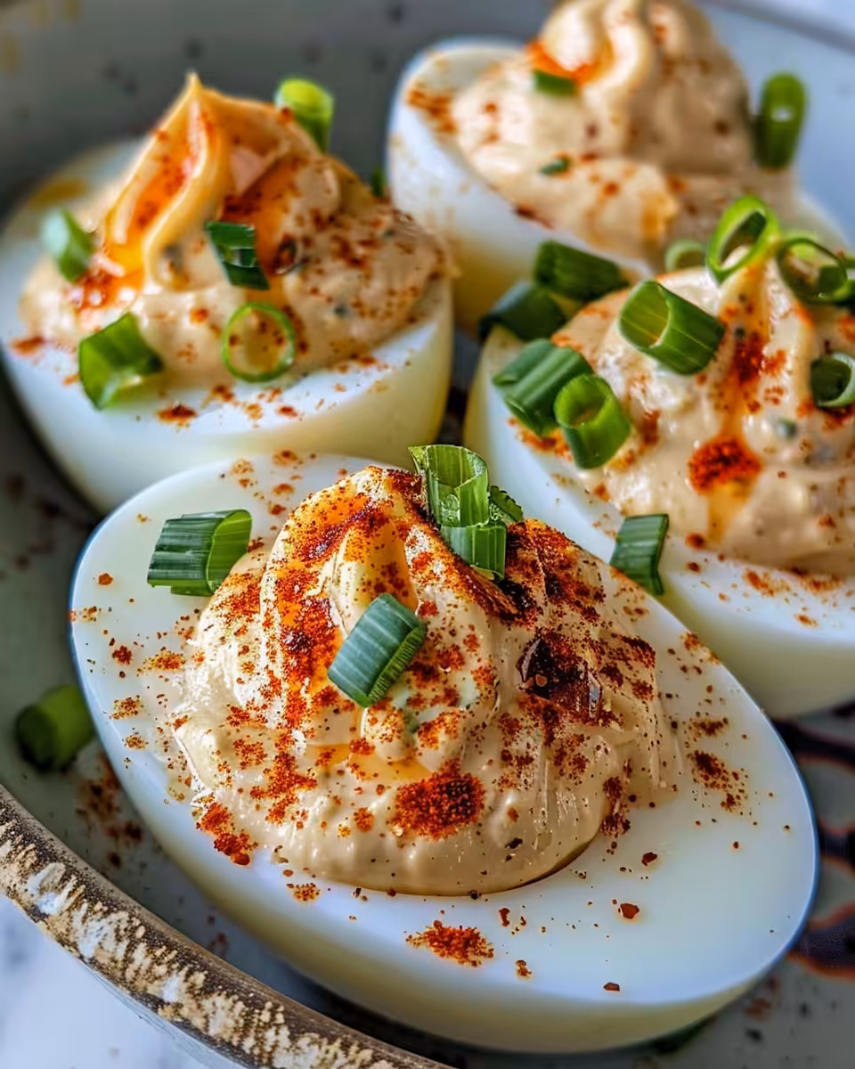 Ingredients lined up for making spicy chili garlic deviled eggs