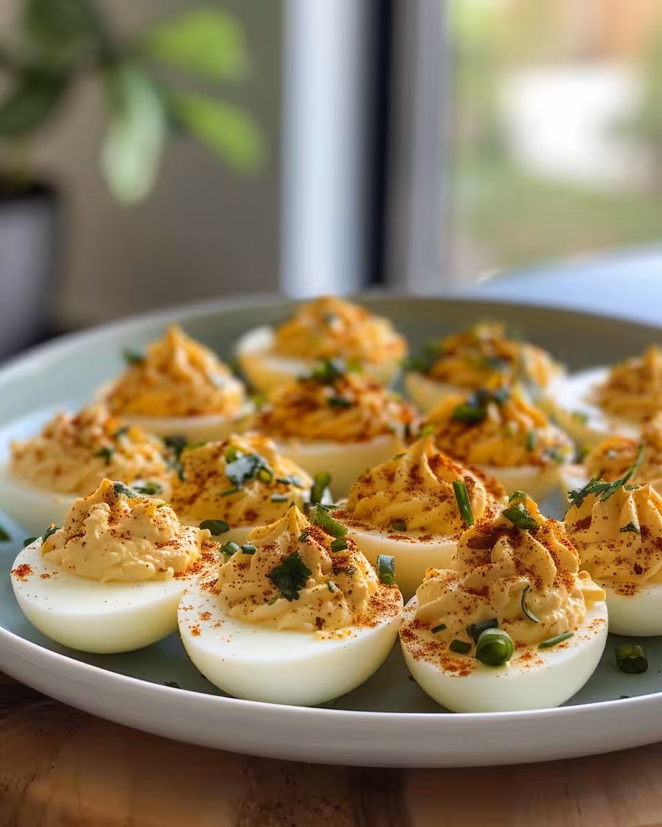 Ingredients for spicy chili garlic deviled eggs laid out on counter