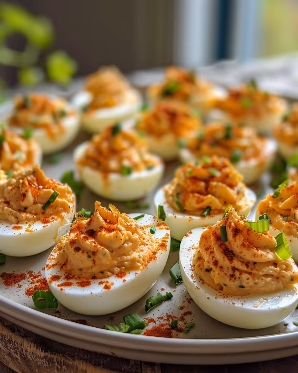 Ingredients for spicy sriracha deviled eggs including bacon and mayo