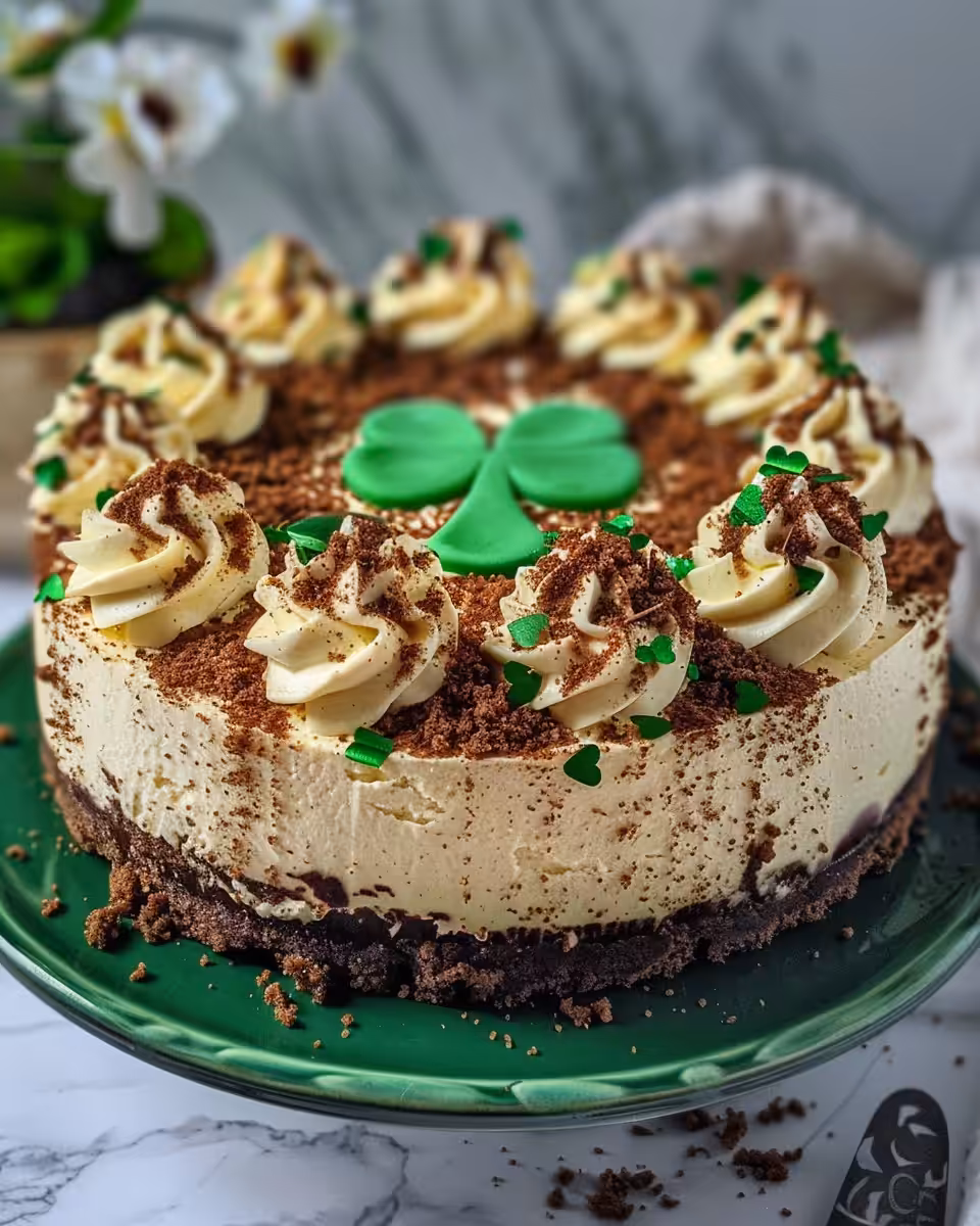 Final Baileys Irish Cream cheesecake slice with walnut streusel topping