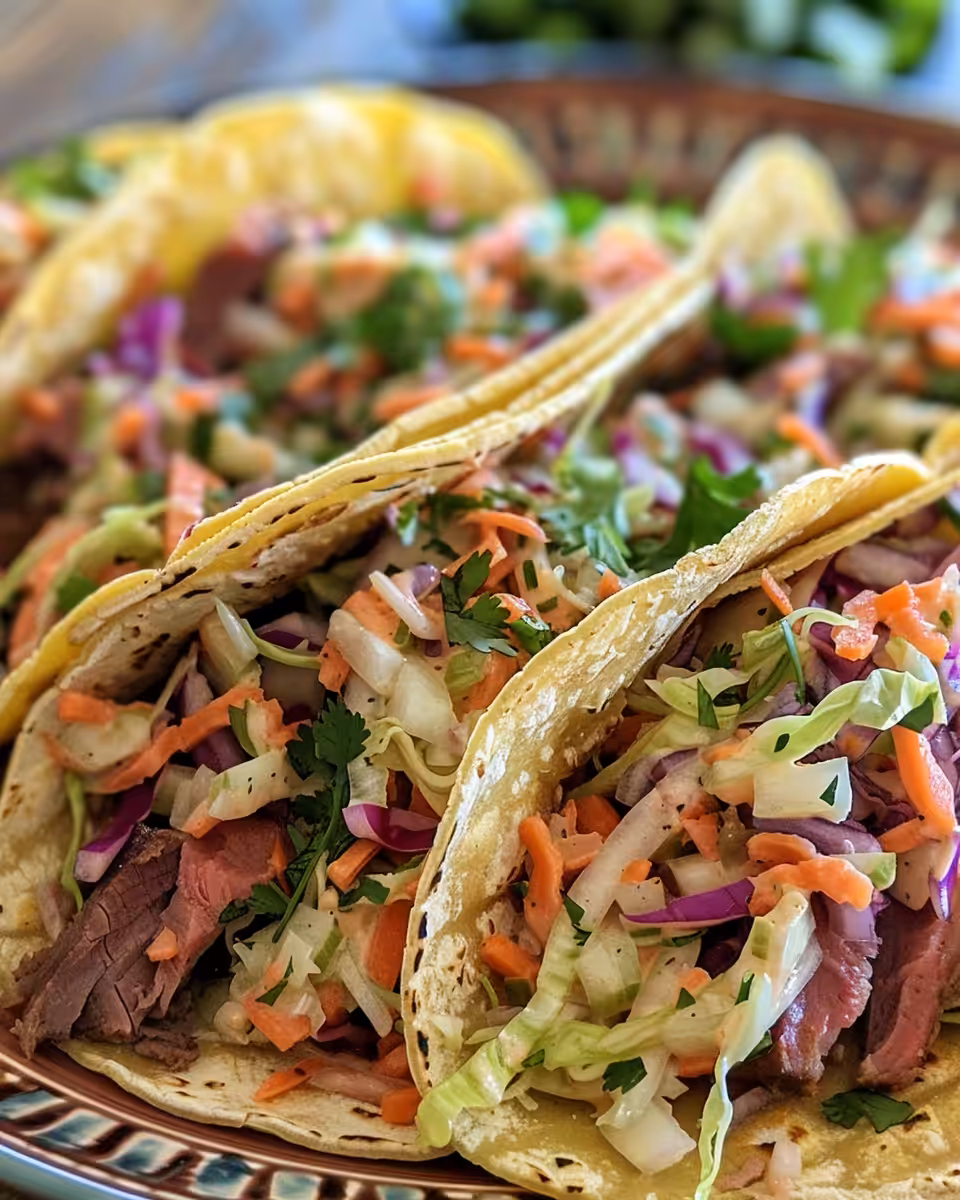 Ingredients for corned beef tacos with slaw displayed in bowls