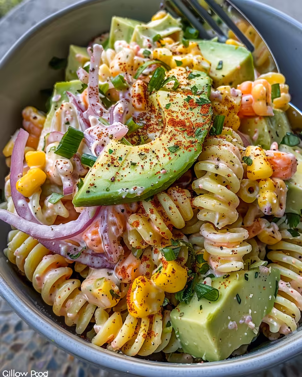 Ingredients for Mexican street corn pasta salad prepared in bowls and ready to mix
