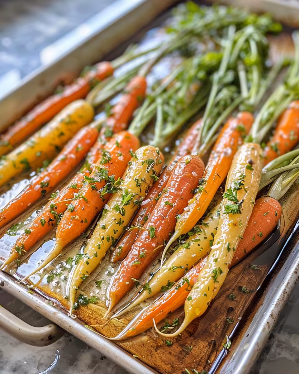 Close-up of sweet buttery honey garlic roasted carrots fresh out of the pressure cooker
