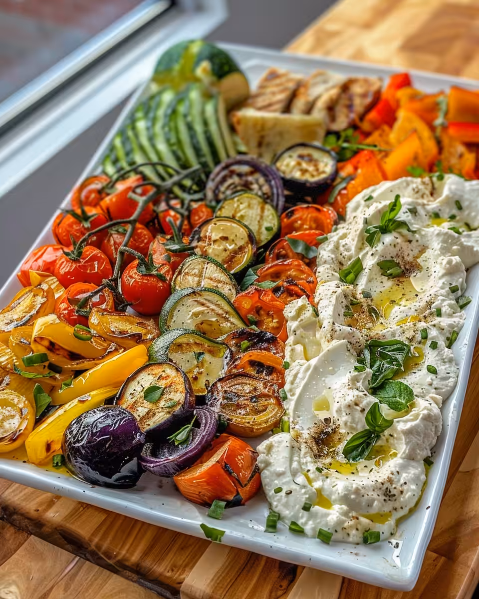 Sliced vegetables such as eggplants, zucchini, and squash arranged for grilling