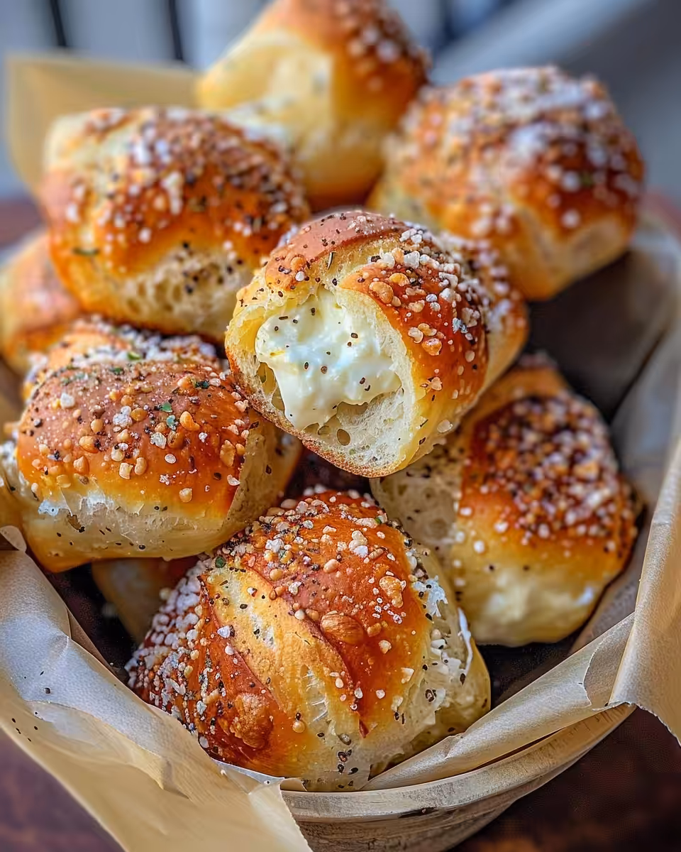 Golden baked mozzarella pretzel sticks with crispy crust and gooey filling