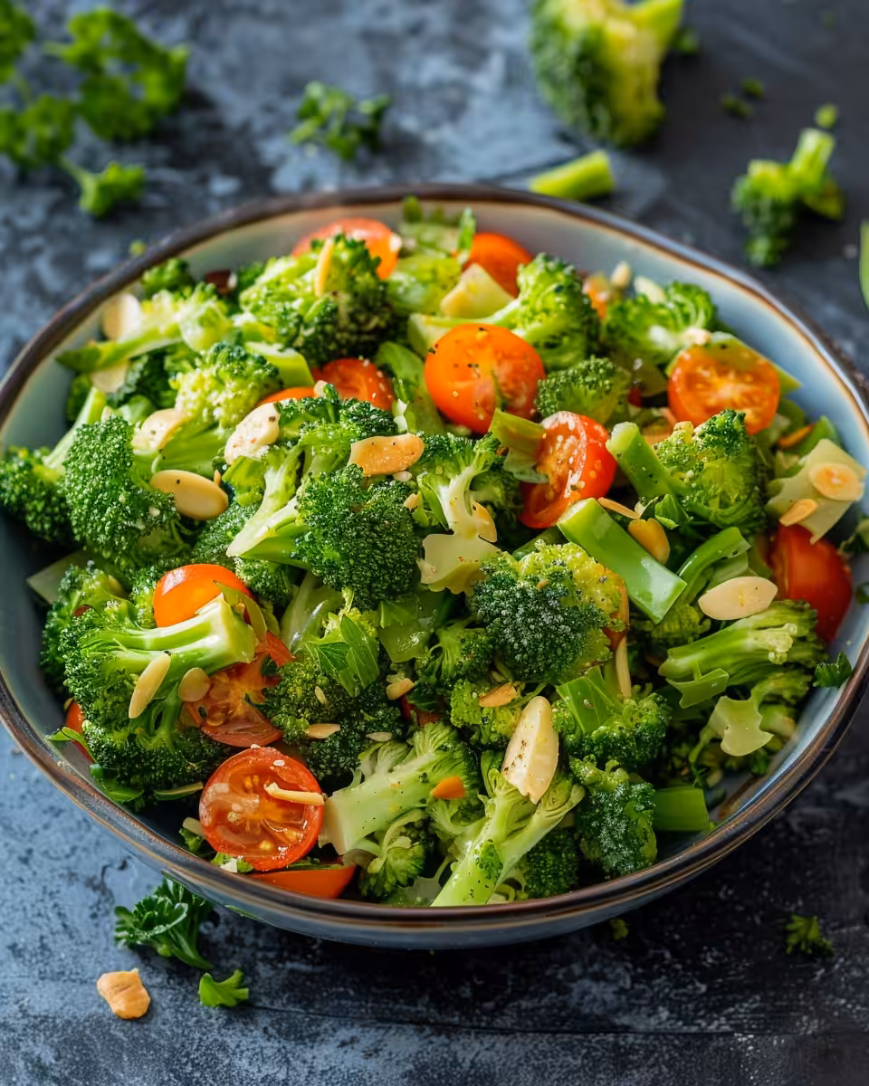 Final broccoli salad served with sharp cheddar cheese