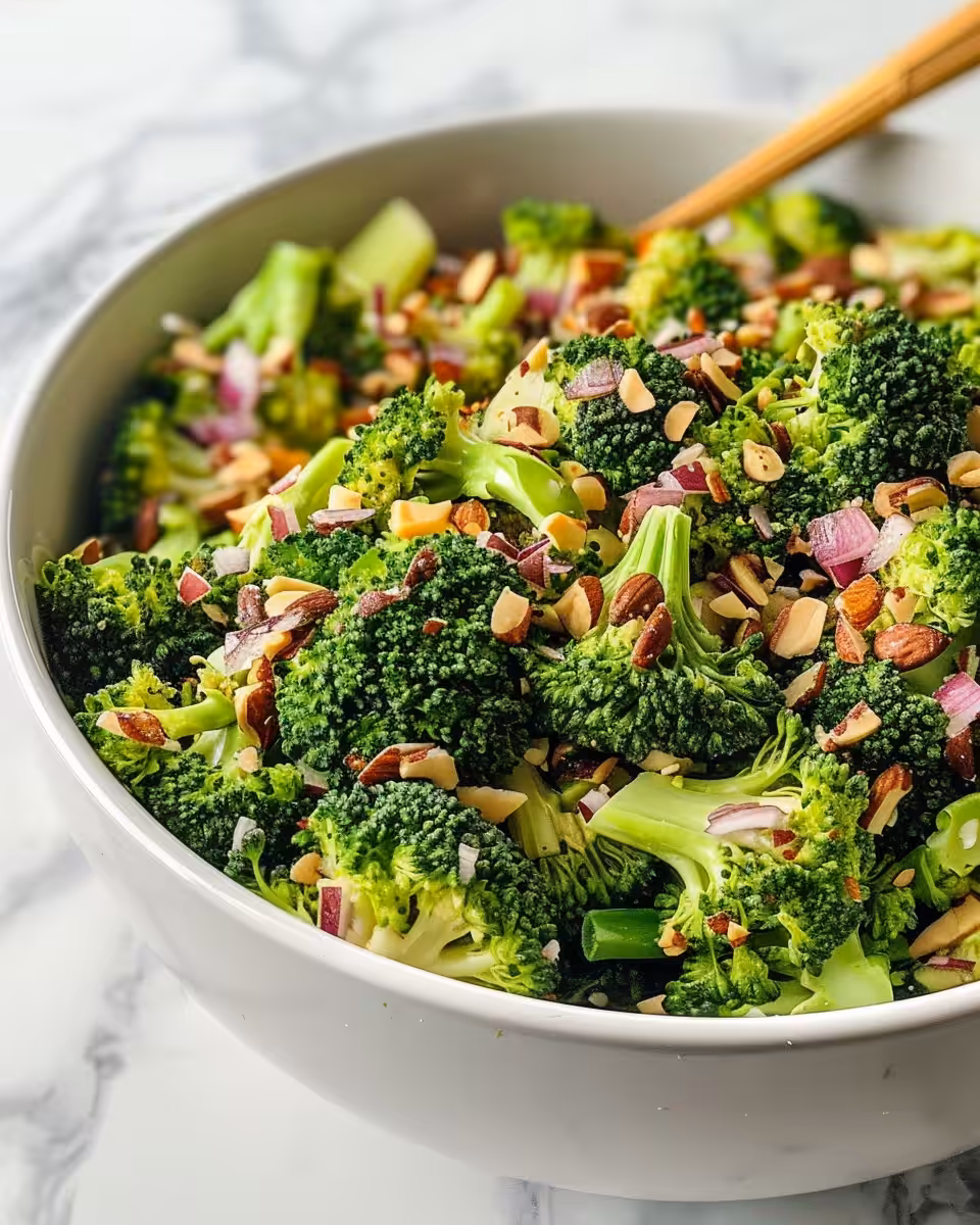 Key ingredients for broccoli salad including bacon, raisins, and sunflower seeds