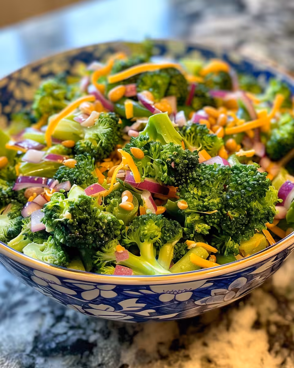 Ingredients for broccoli salad with cheese, cranberries and bacon
