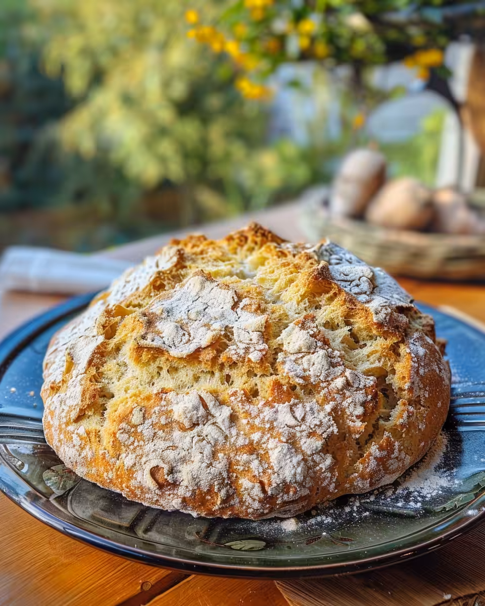 Ingredients for Irish soda bread including flour, raisins, and cold cubed butter