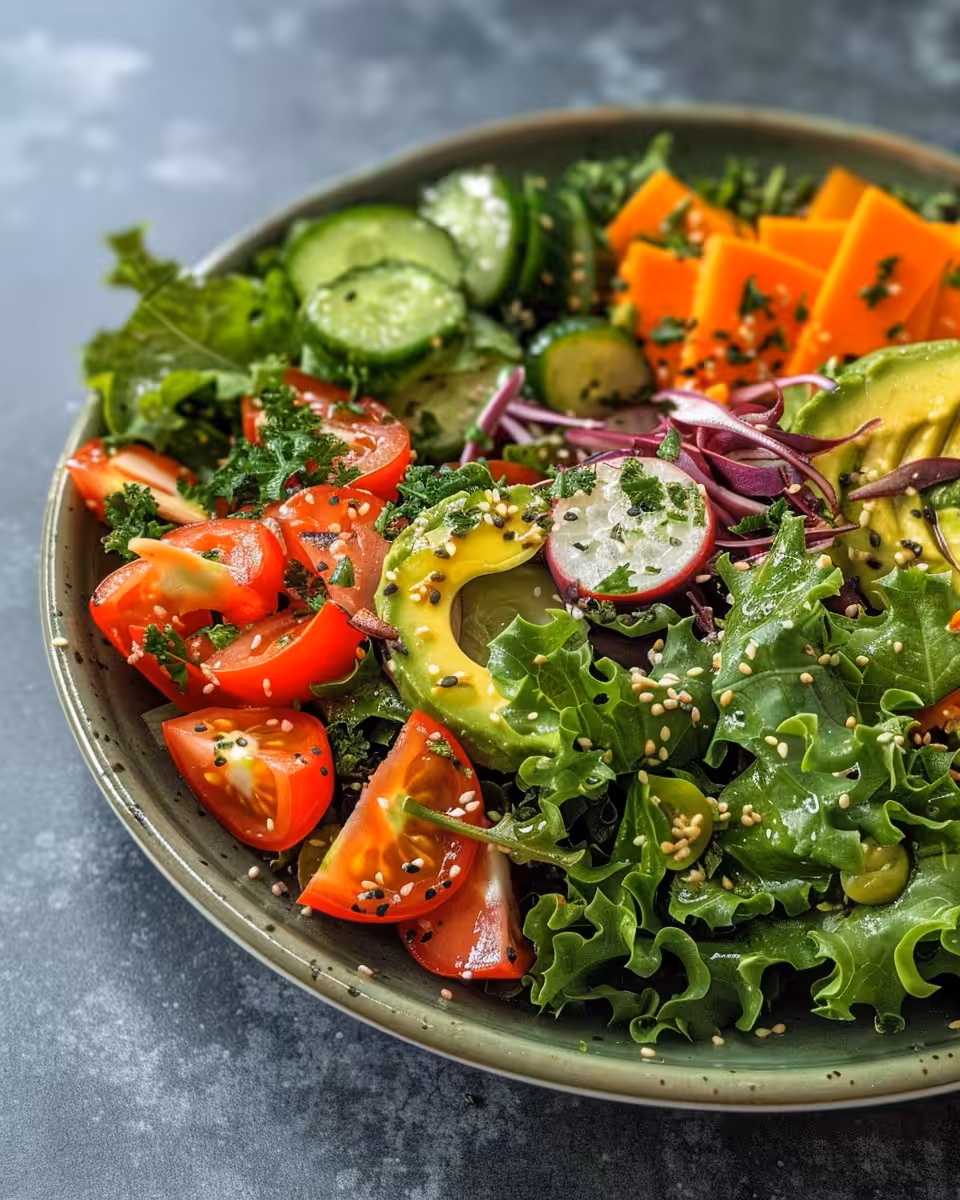 Fluffy quinoa mixed with greens and fresh fruit in a large bowl
