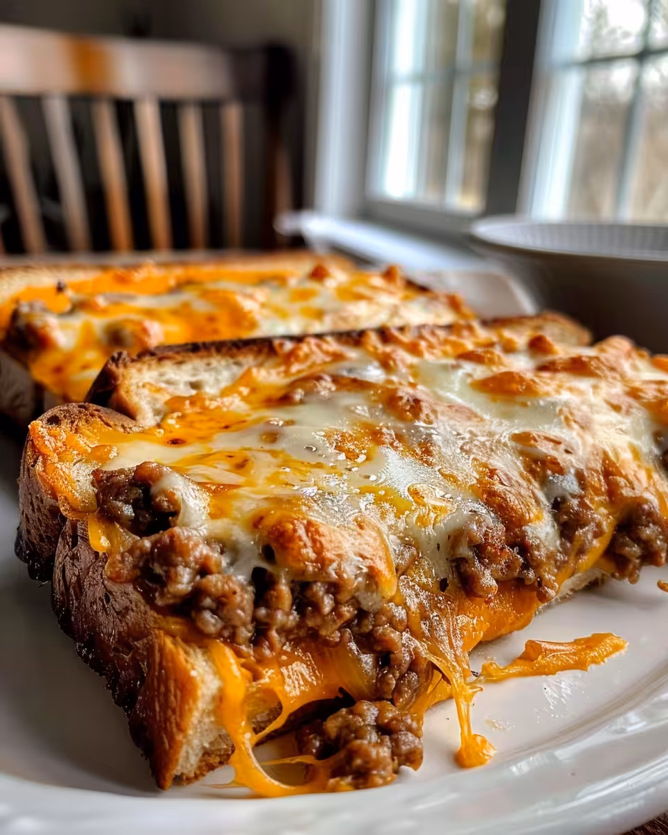 Golden brown quesadilla wedges with melted cheese and seasoned ground beef